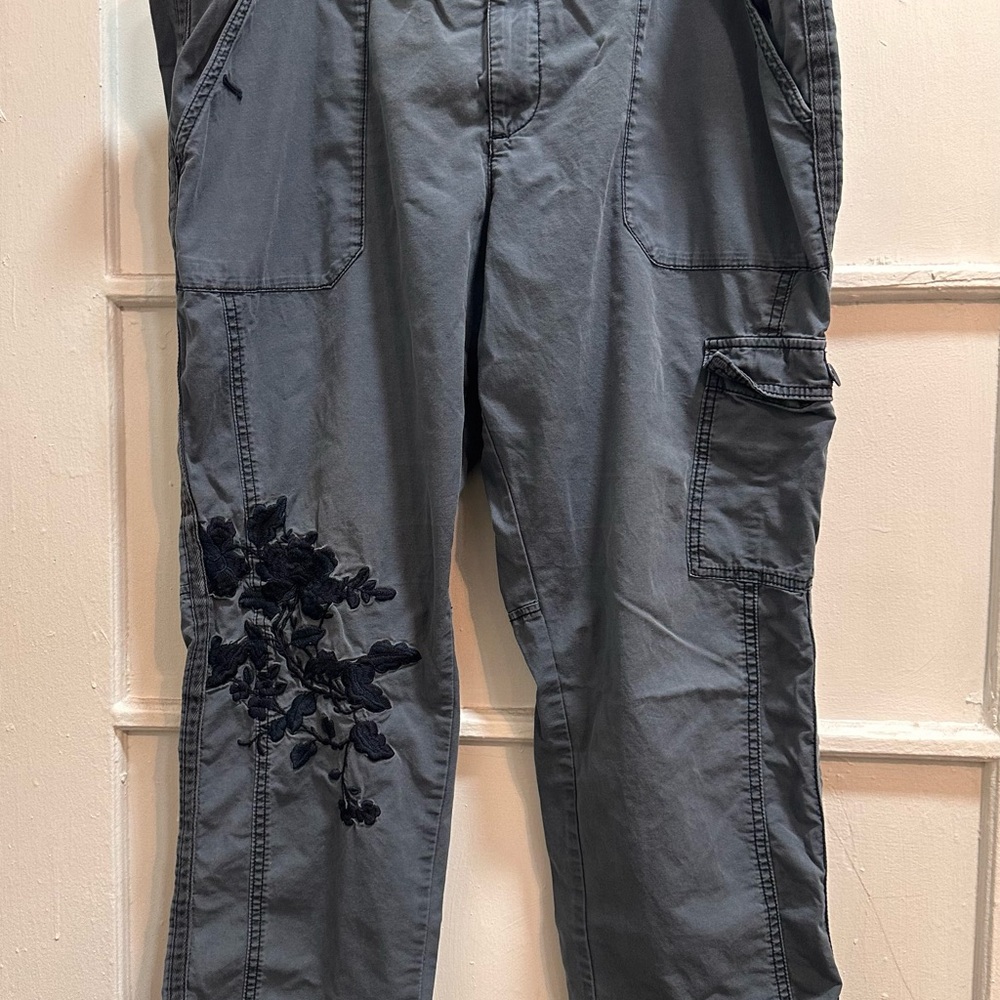 Anthropologie Hei Hei Women’s Cargo Pants with Embroidered Detail